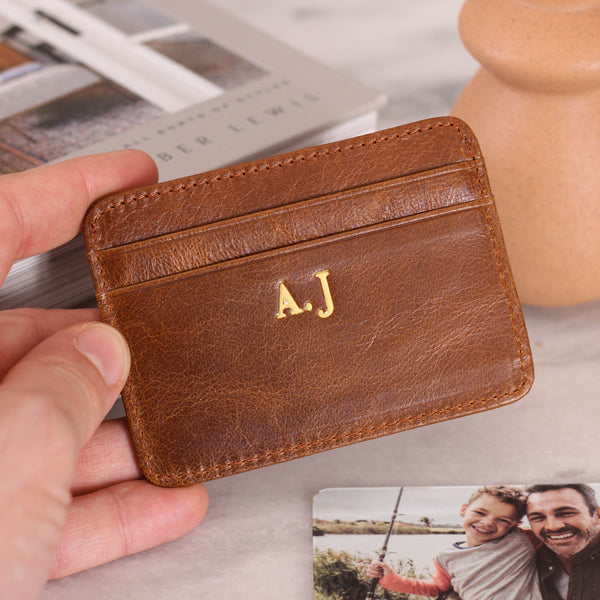 Personalised Initials Slim Credit Card Holder