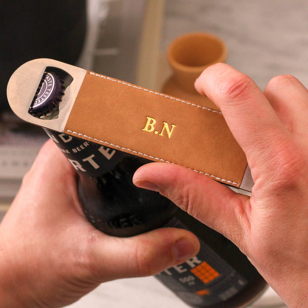 Personalised Hand Foiled Beer Bottle Opener For Him