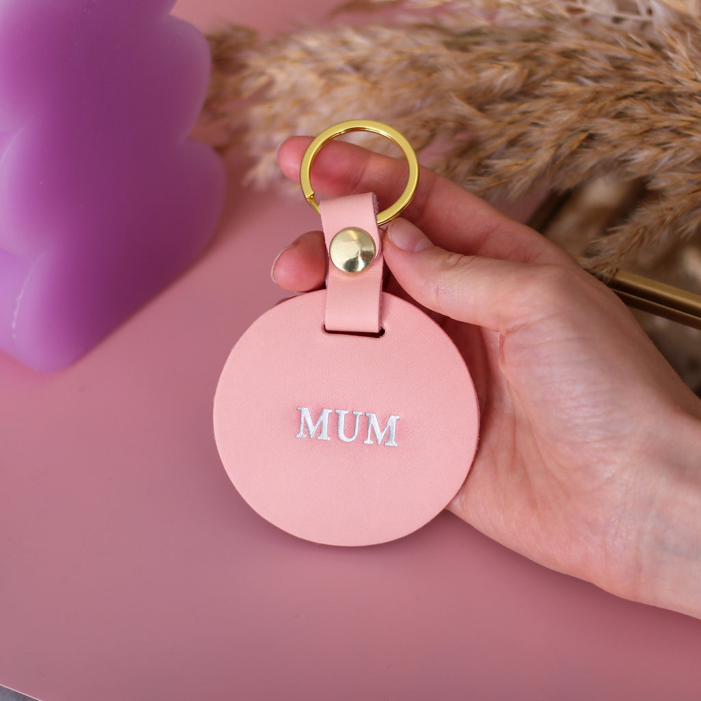 Personalised Pink Circle Keyring Gift For First Home