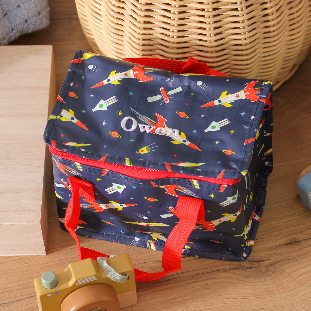 Personalised Spaceships Lunch Bag Gift For School