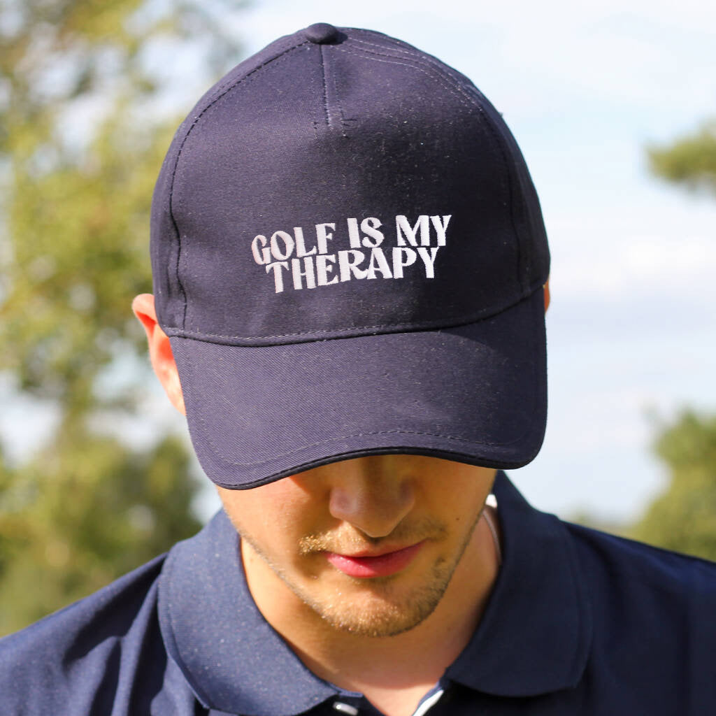 Personalised Golf Is My Therapy Cap For Dad