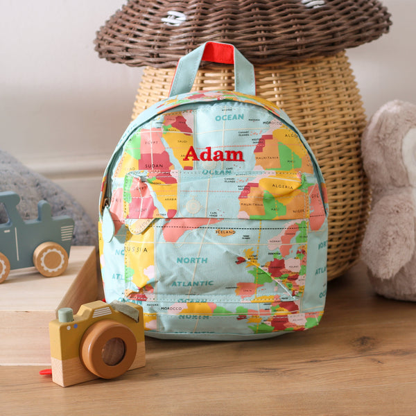 Personalised Children's Map Backpack Gift For Travel