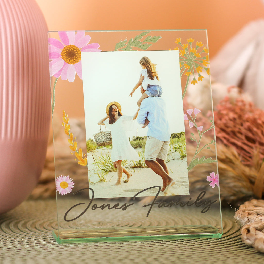 Personalised Pressed Flowers Family Photo Frame