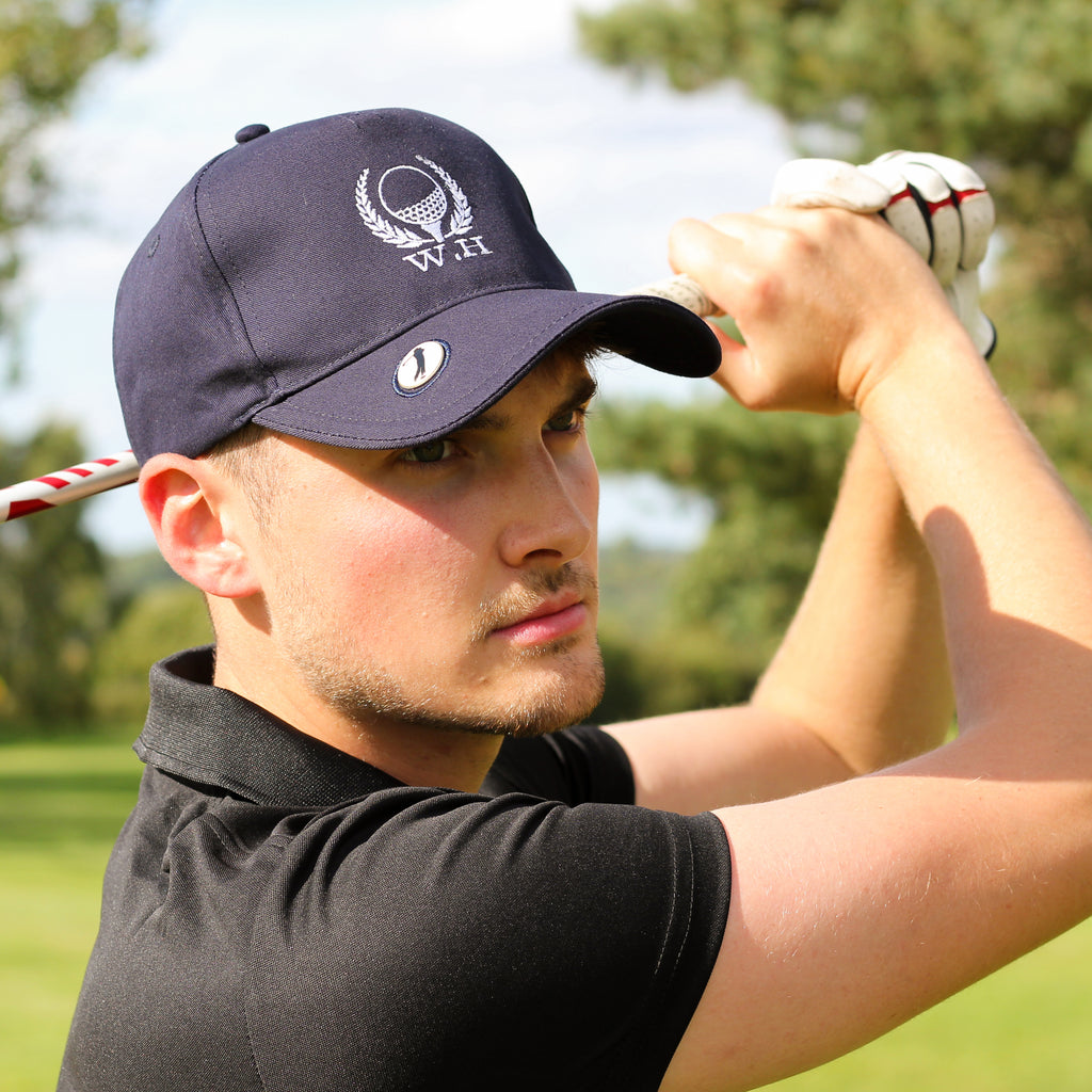 Personalised Golf Wreath Mens Cap With Golf Ball Marker