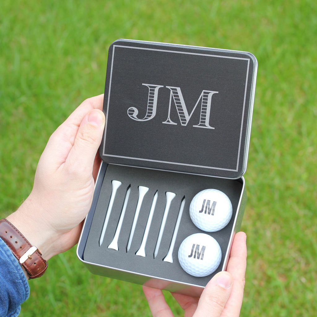 Personalised Initials Golf Balls And Tees Tin