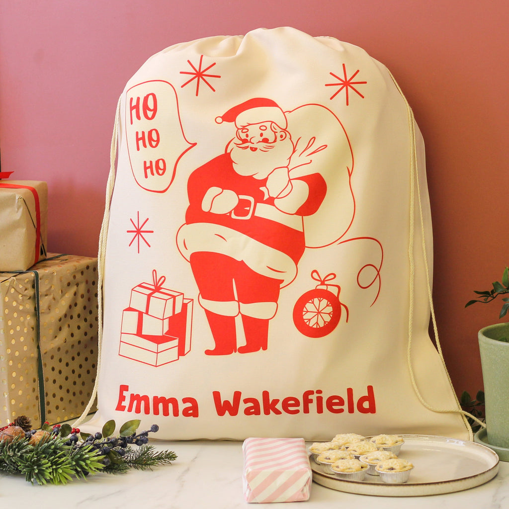 Personalised Red Santa Sack Gift For Kids Christmas Day