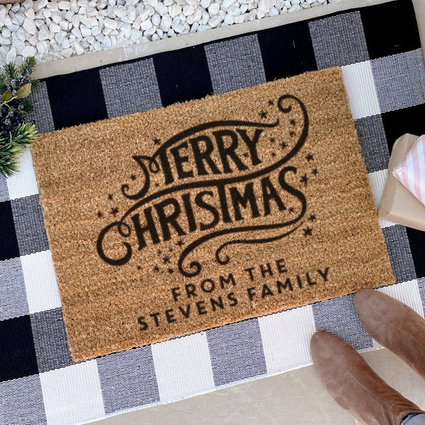 Personalised Merry Christmas Doormat Gift For Family