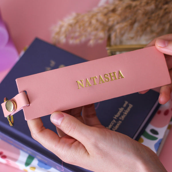 Personalised Pink Bookmark Gift For Her Travel Present