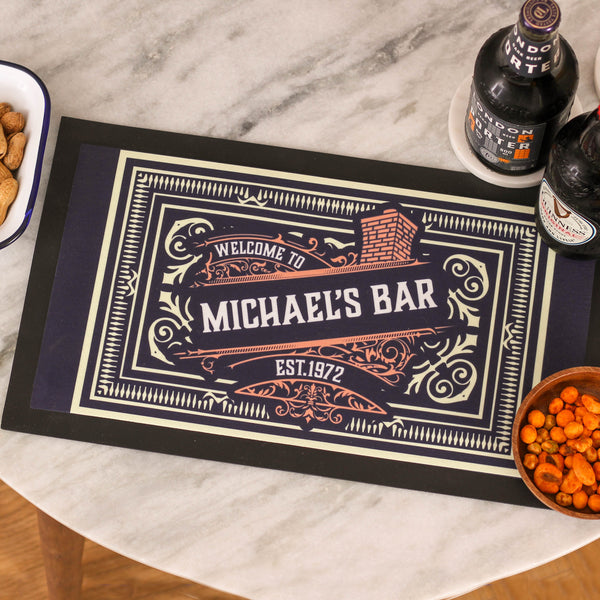 Personalised Brewery Bar Runner Gift For Dad's Home Bar