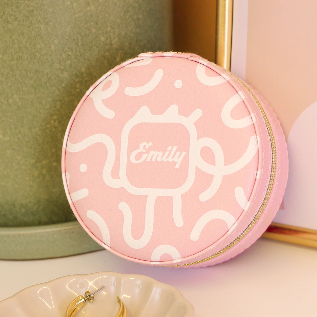 Personalised Jewellery Box With White Abstract Design