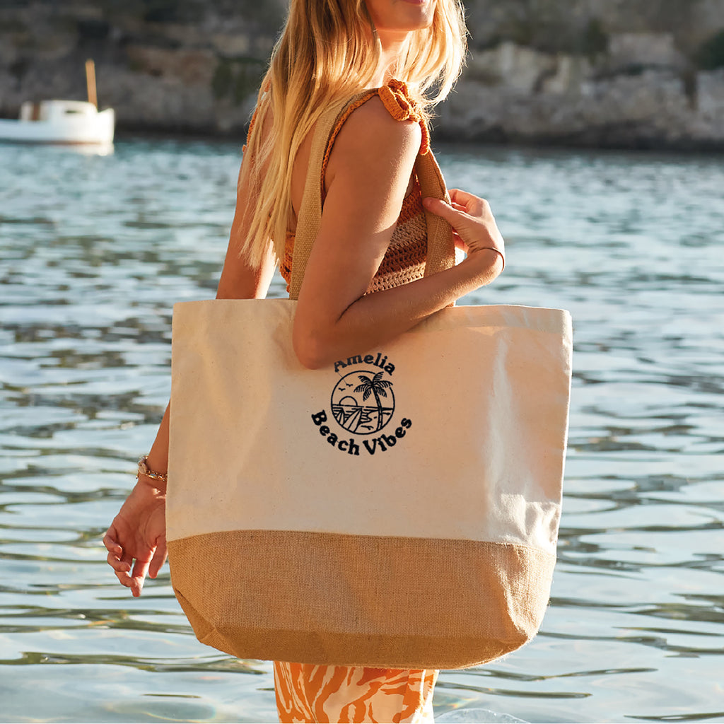 Personalised Summer Beach Tote Bag Gift For Her