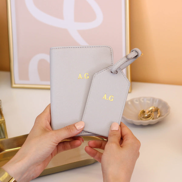 Personalised Foiled Luggage Tag And Passport Gift Set