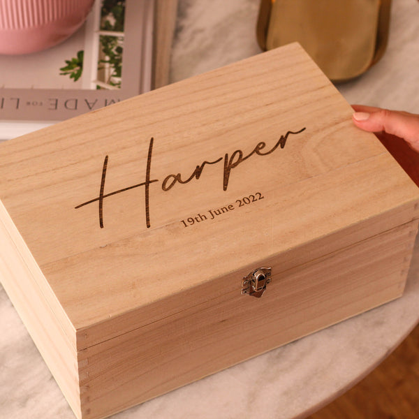 Personalised Baby Name Keepsake Box Gift