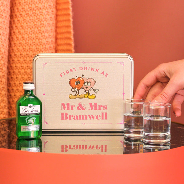 Personalised Couples First Drink Gift Set For Wedding
