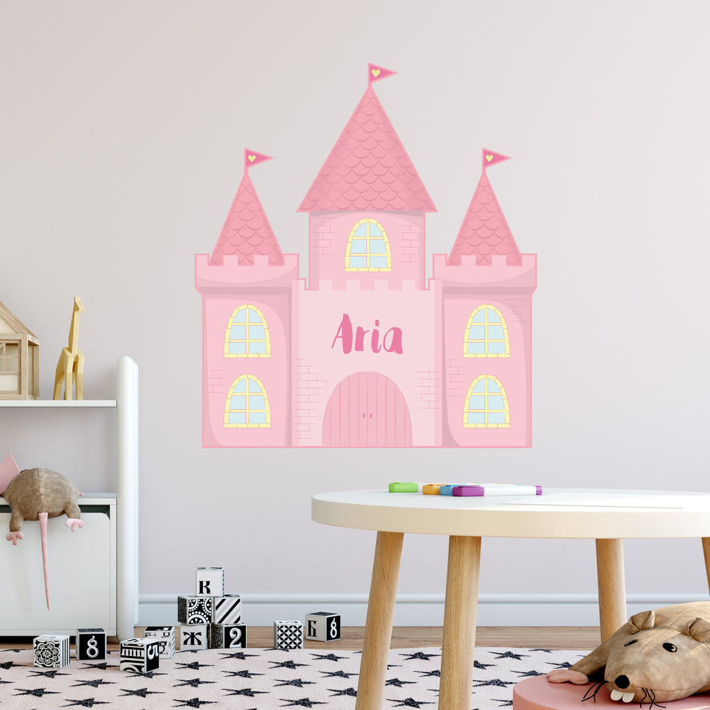 Personalised Princess Castle Wall Sticker For Nursery Or Girls Room