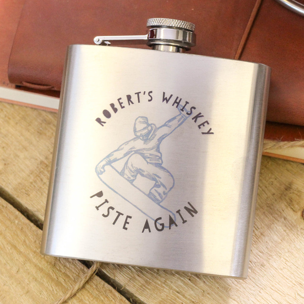 Personalised Snowboarding Adventure Flask Gift
