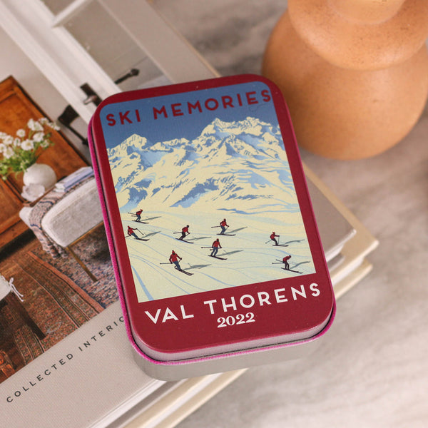 Personalised Ski Holiday Tin Travel Memories Keepsake