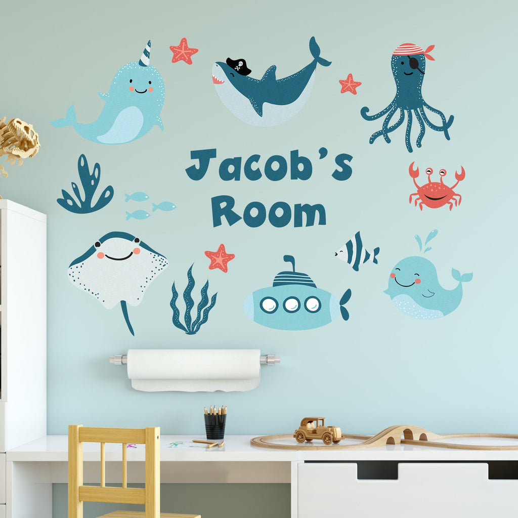 Personalised Under Water Wall Sticker Kids Nursery