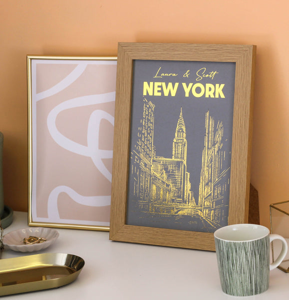 Personalised New York Foiled Travel Print Gift