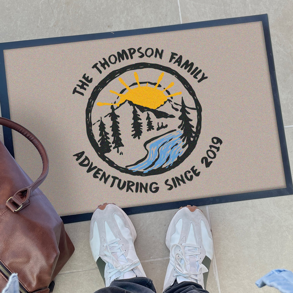 Personalised Adventure Doormat Travel Gift For New Home