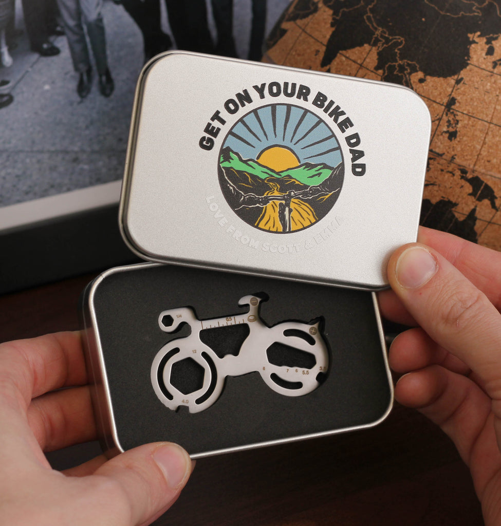 Personalised Handlebars Mountain Bike Tin Tool Gift For Dad