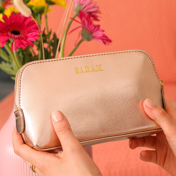 Personalised Metallic Name Travel Accessories Bag