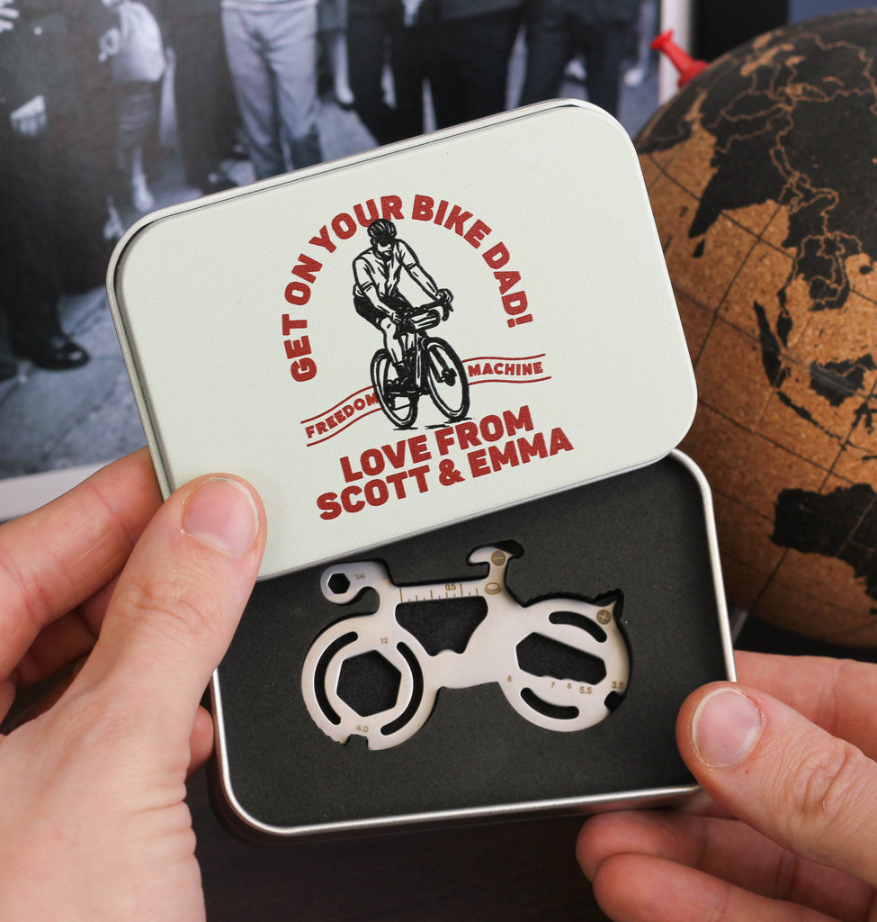 Personalised Bike Tool Gift Tin For Dad Adventure