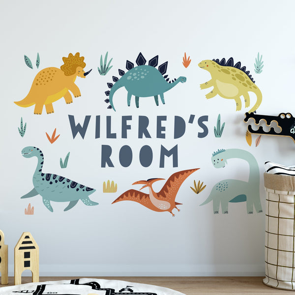 Personalised Dinosaur Bedroom Wall Sticker Kids Room