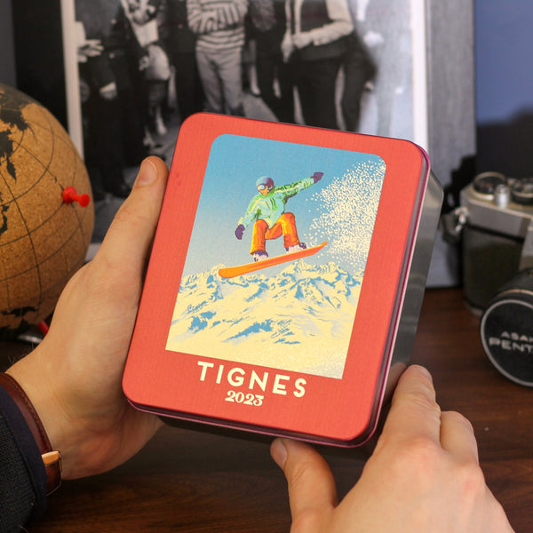 Personalised Snowboard Holiday Keepsake Tin Memories