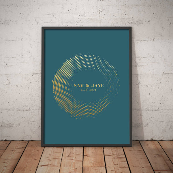 Personalised Circle Frame Foil Print