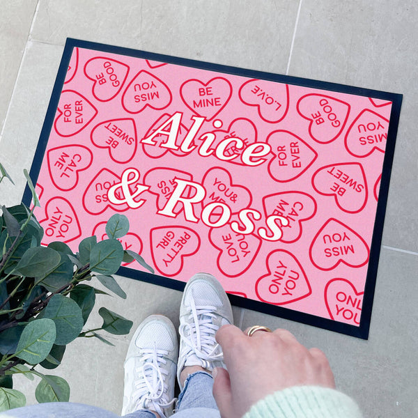 Personalised Sweet Hearts Doormat Wedding Gift