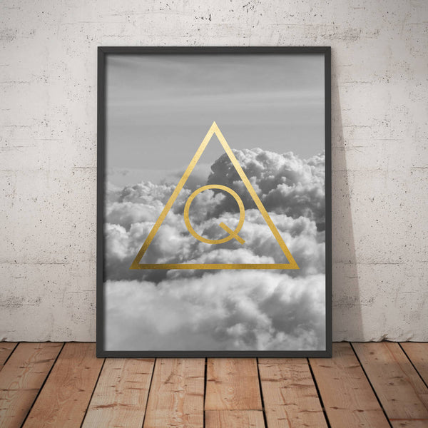 Personalised Metallic Triangle Initial Print