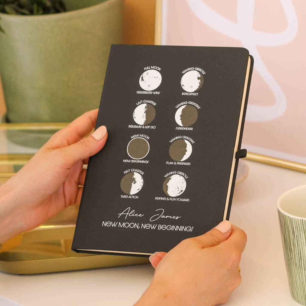 Personalised Moon Phase Notebook Journal Travel Gift