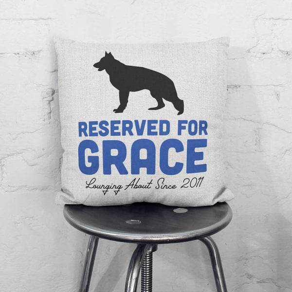 Personalised Reserved For The Dog Cushion