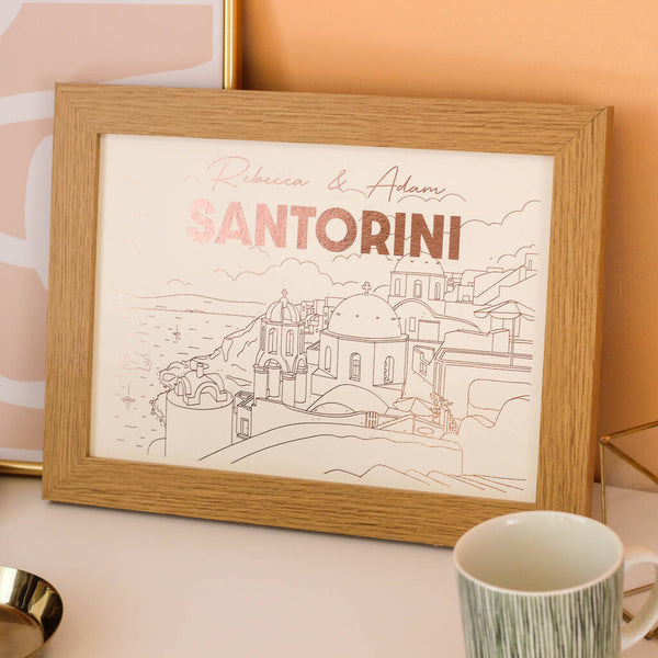 Personalised Foiled Travel Print Gift For Couple