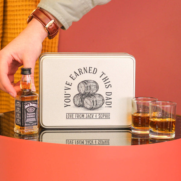 Personalised Whiskey Barrels Gift Set And Shot Glasses