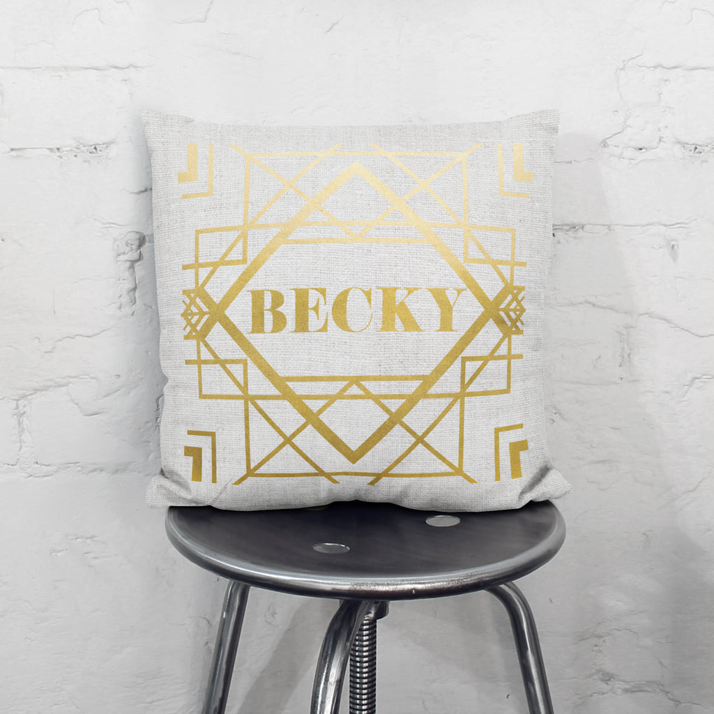 Personalised Metallic Art Deco Cushion