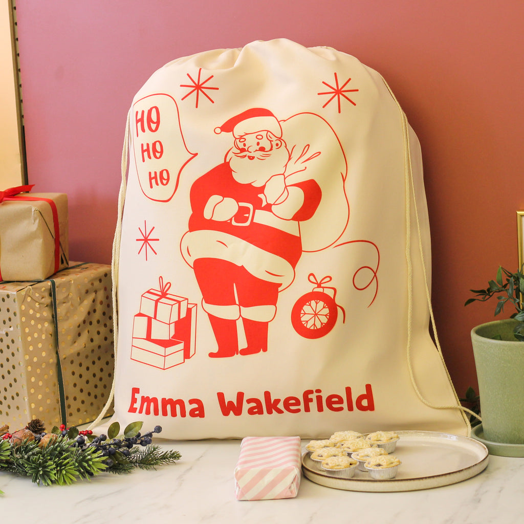 Personalised Red Santa Sack Gift For Kids Christmas Day