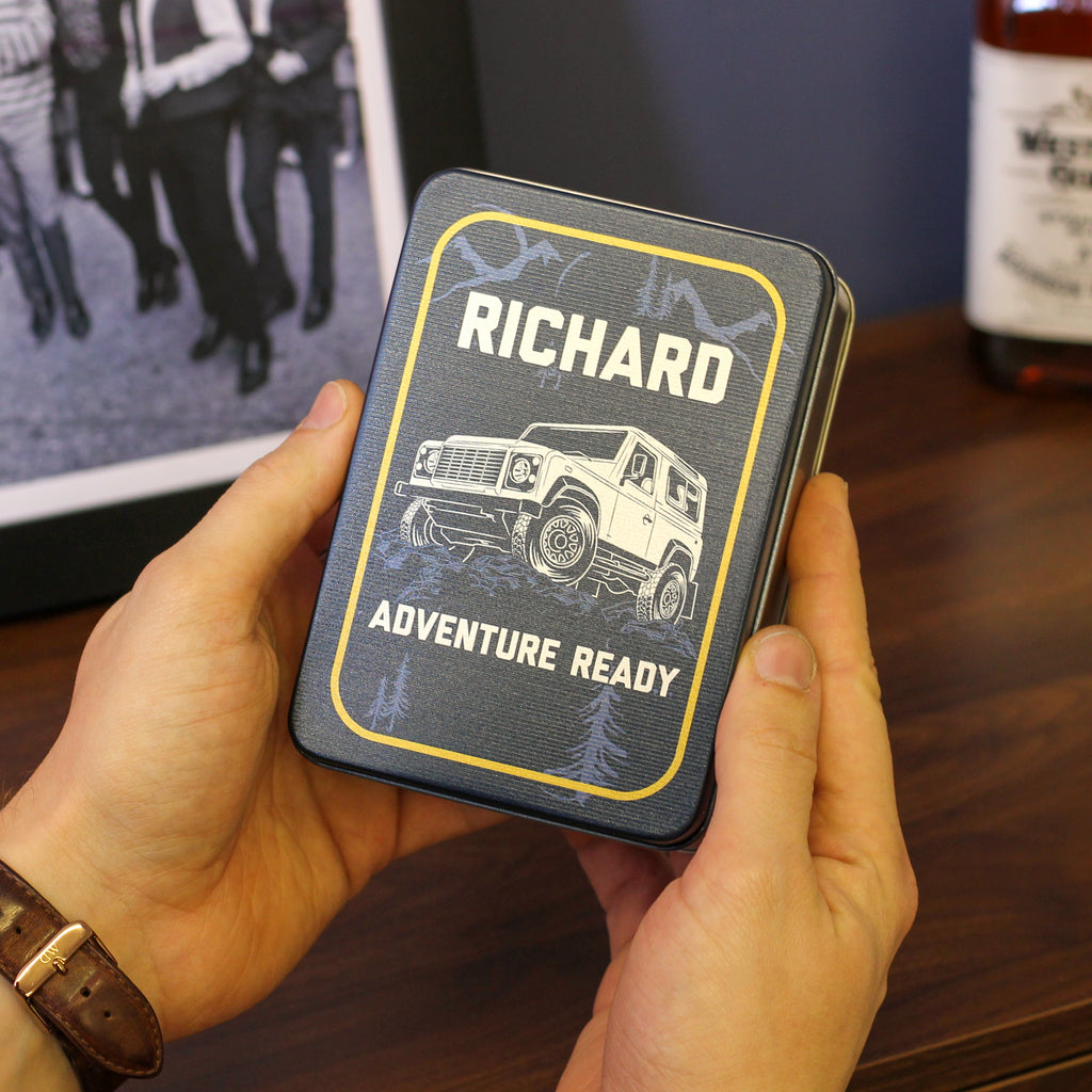 Personalised Truck Hip Flask Tin With Matching Tin