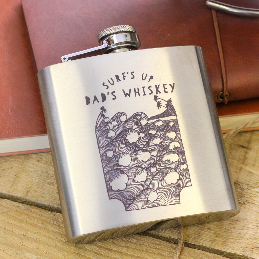 Personalised Surfing Wave Camping Hip Flask Gift
