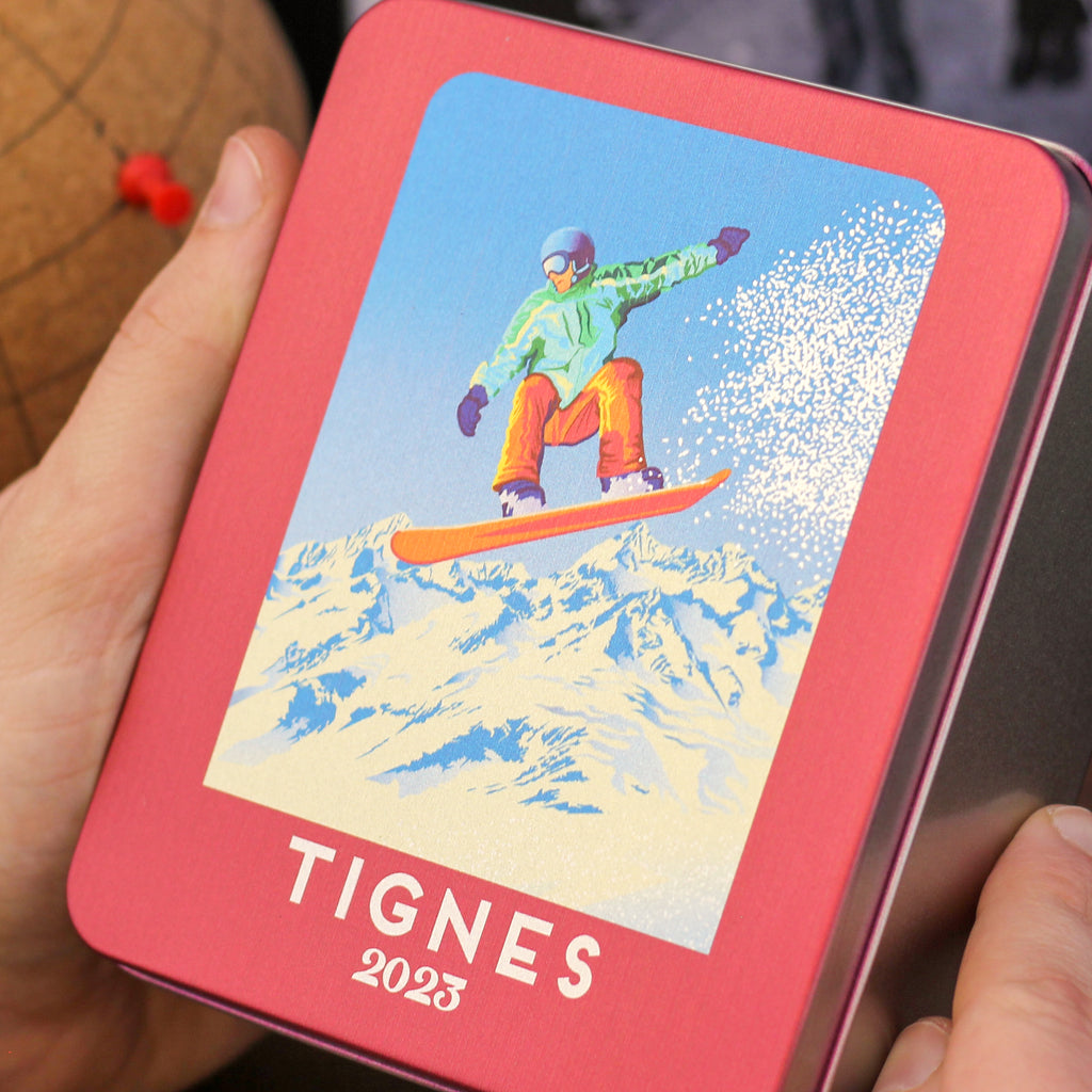 Personalised Snowboard Holiday Keepsake Tin Memories