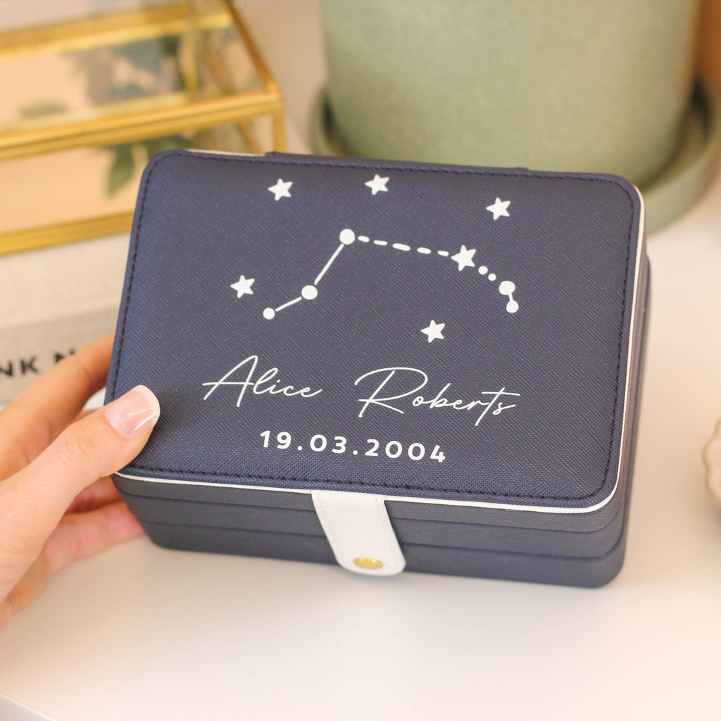 Personalised Star Sign Jewellery Box