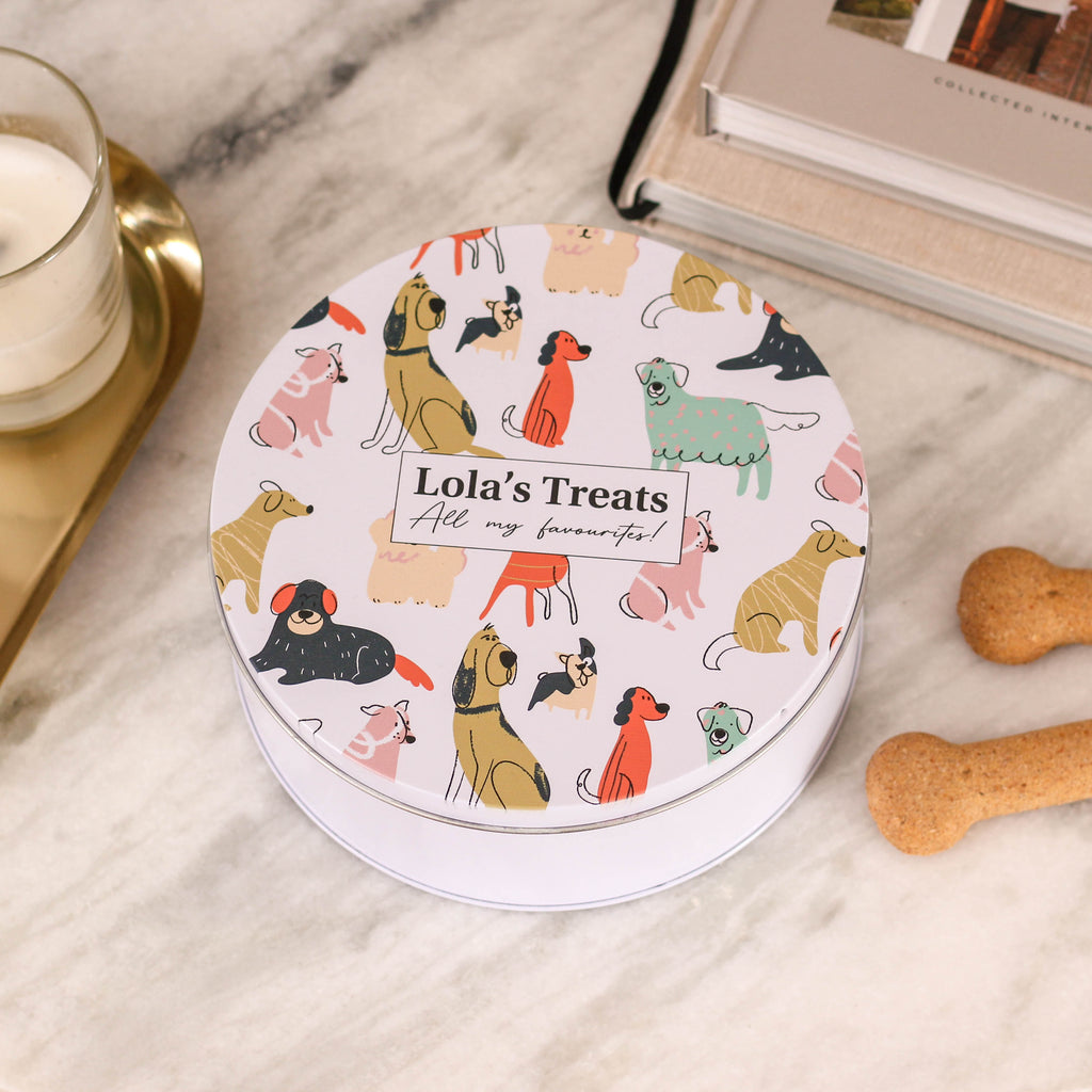 Personalised Dog Food Biscuit Treat Tin For The Home