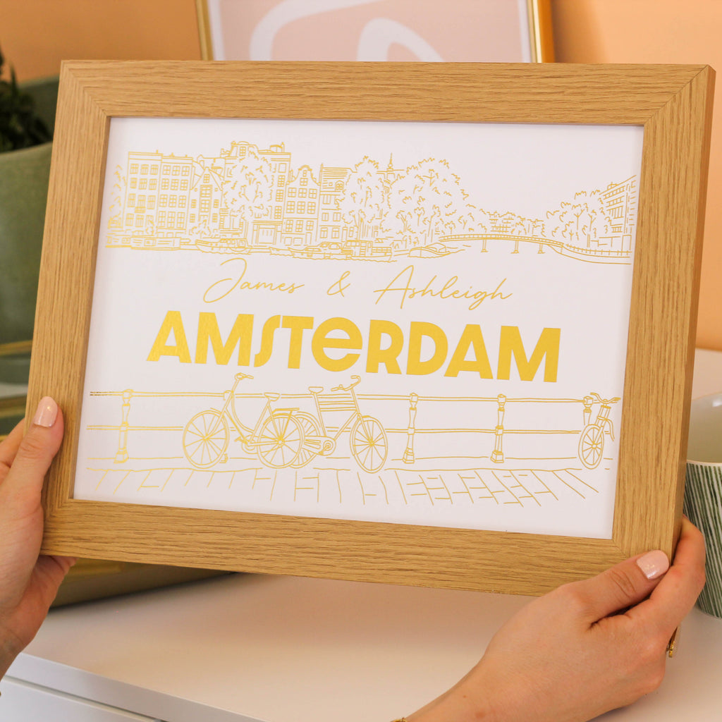 Personalised Amsterdam Foiled Print Wall Art