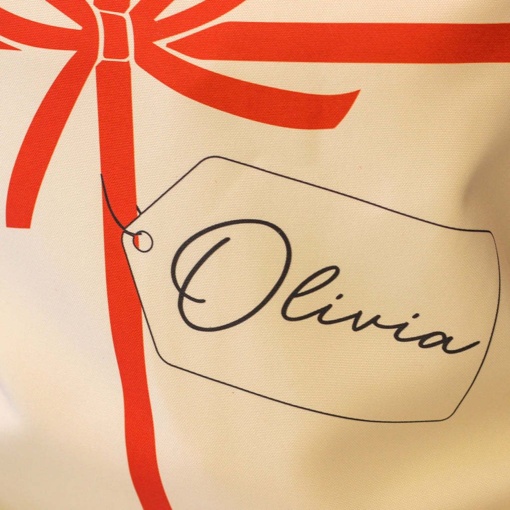 Personalised Wrapping Bow Christmas Santa Sack