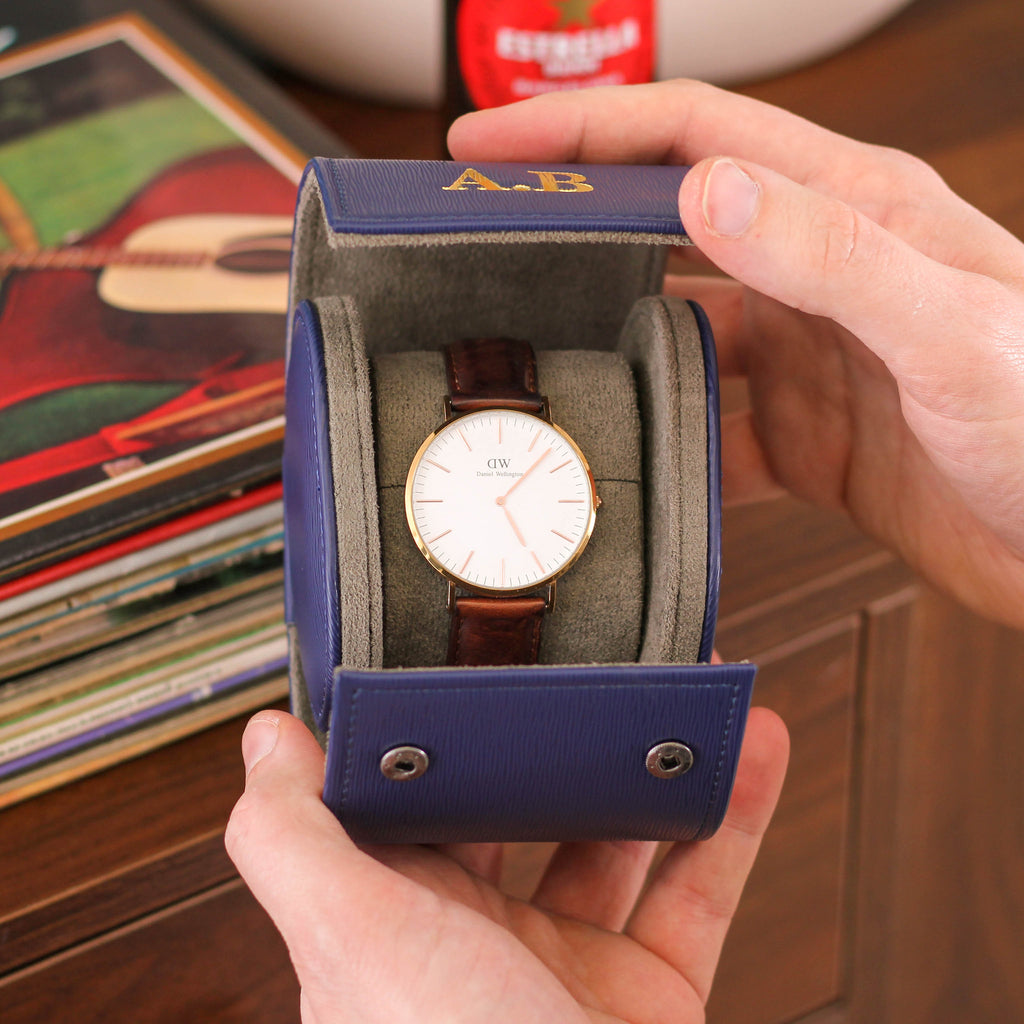Personalised Single Watch Travel Case Holder