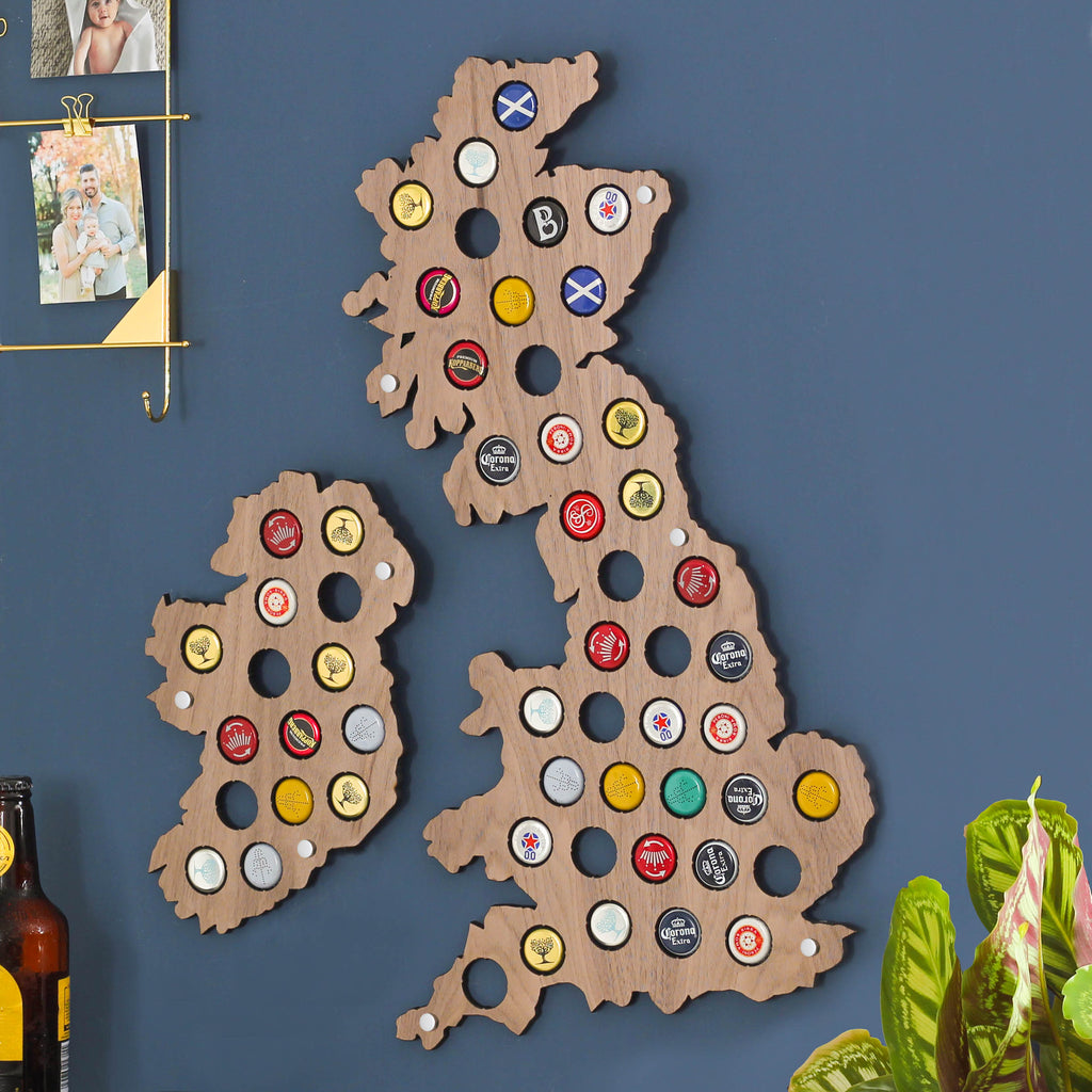 British Isles Beer Cap Map Wall Art