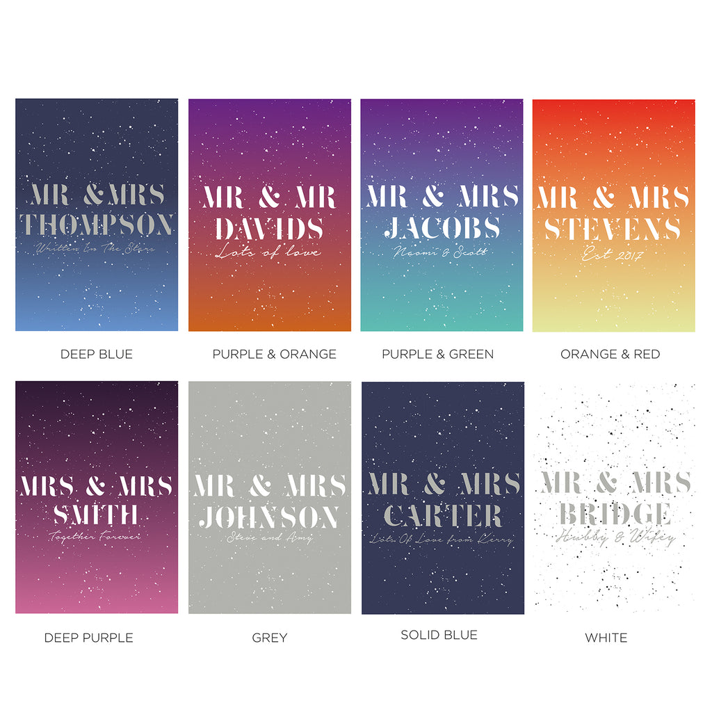 Personalised Mr And Mrs Stars Print