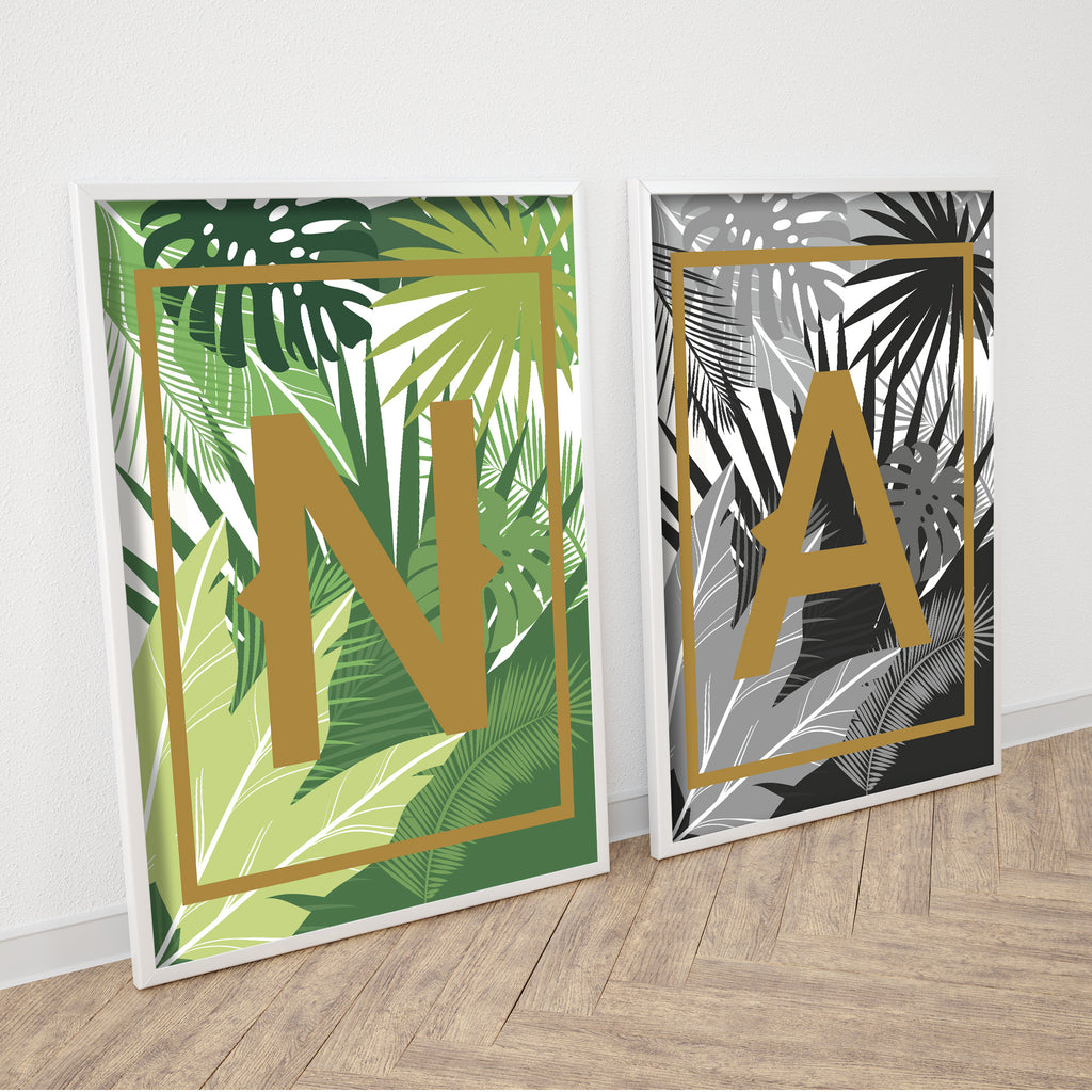 Personalised Palm Leaf Floral Typographic Print