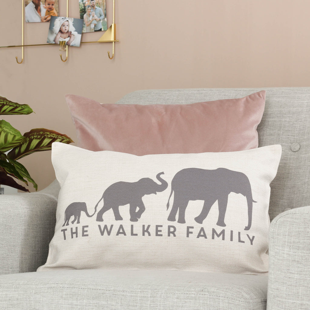 Personalised Elephant Family Cushion